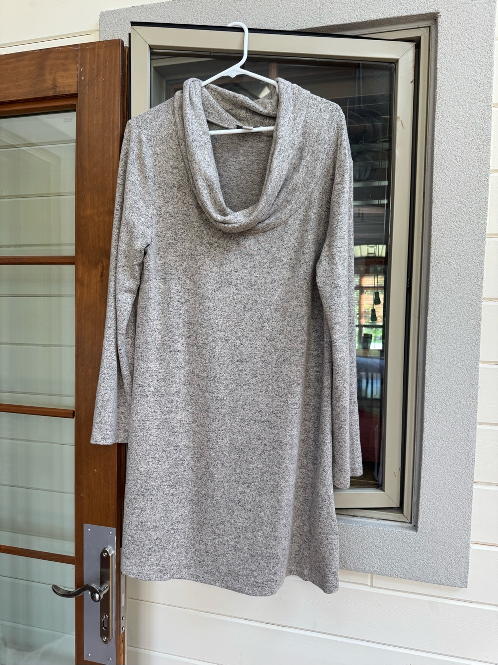 Charlie Paige Gray Cowl Neck Sweater Dress